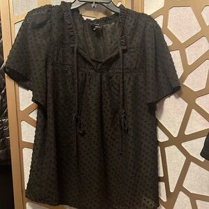 Black short sleeve blouse
